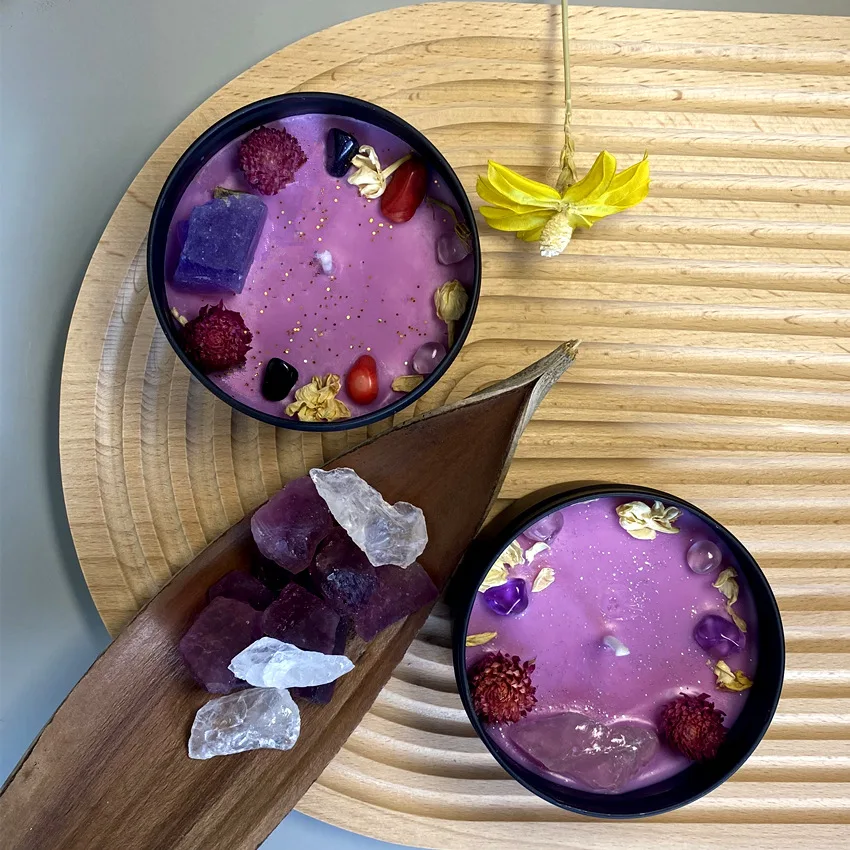 8x5.2cm flor seca pedra de cri - Home Fragrance Scented Candle avaliação e preço